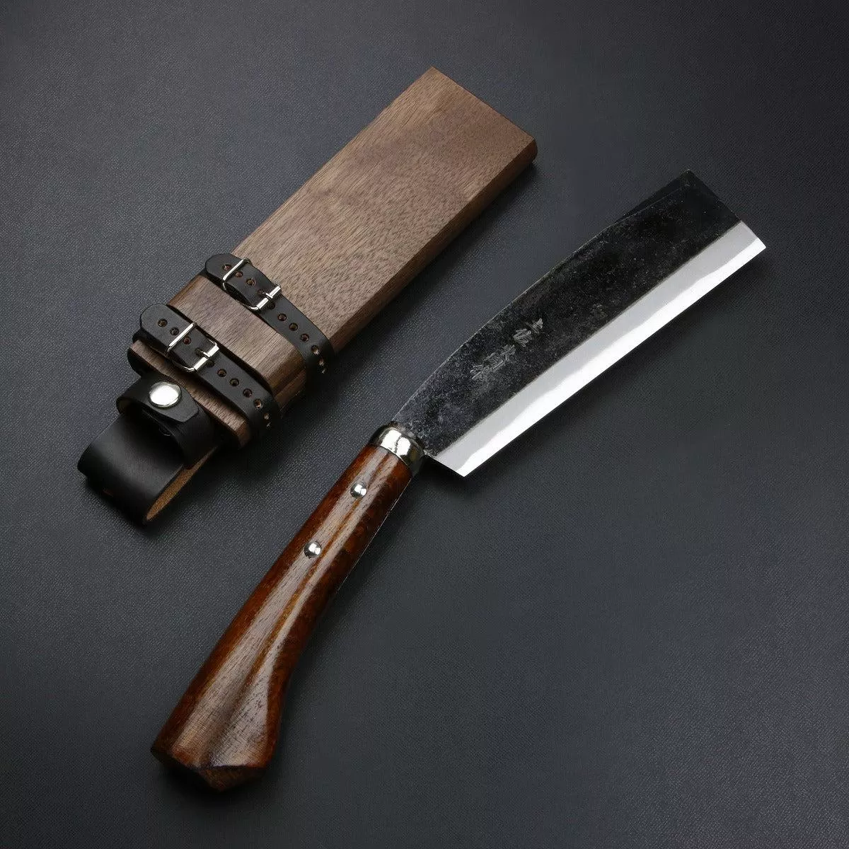 ”AZUMASYUSAKU Japanese Hatchet / Machete KUROUCHI SHIROGAMI Steel no.2 Double Bevel, 120mm~240mm
