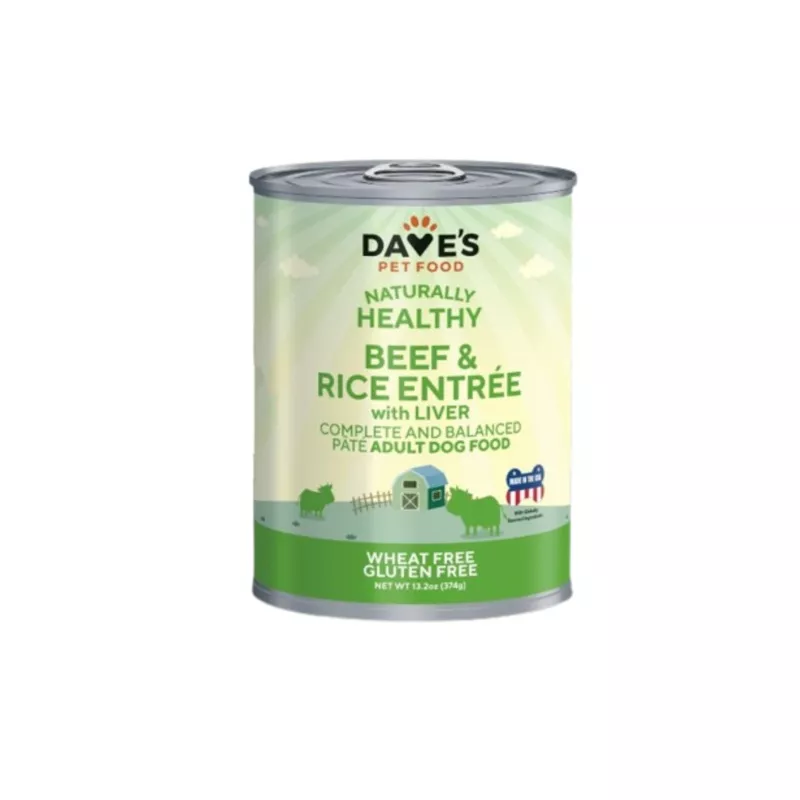 Dave’s Naturally Healthy Beef And Rice Canned Dog Food, 13oz