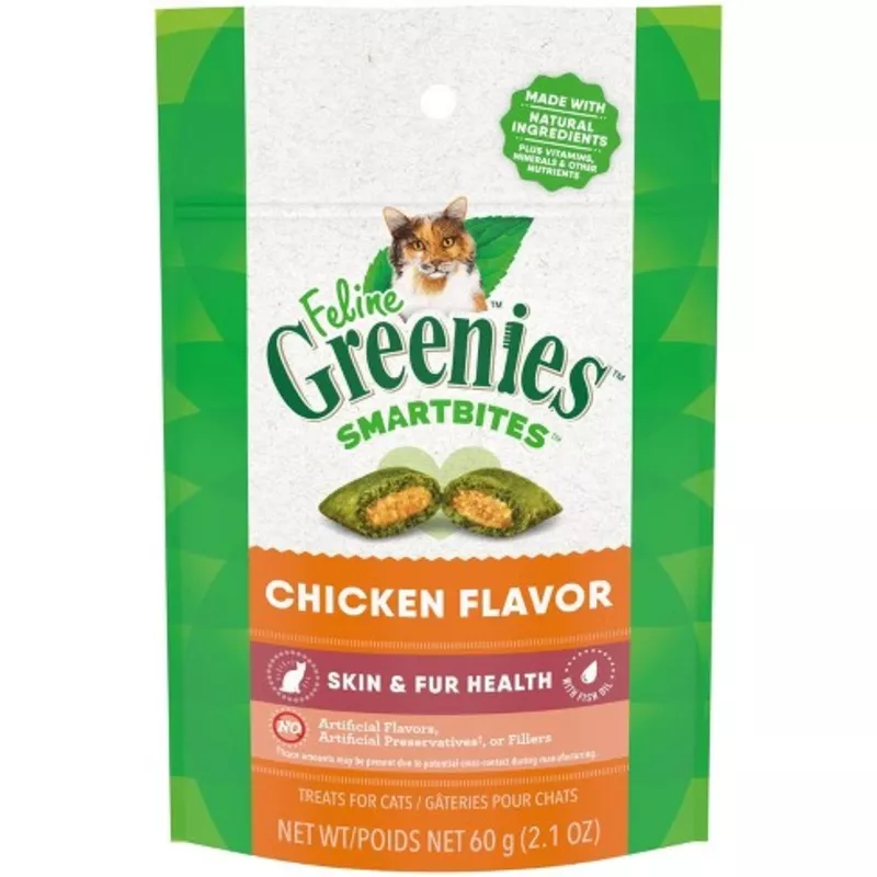 Greenies Smartbites Skin and Fur Chicken Cat Treats