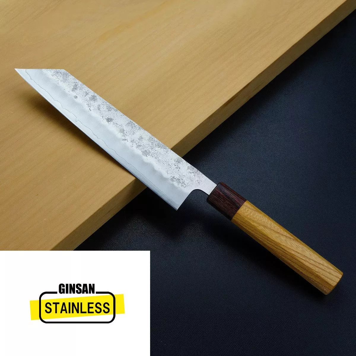 ”HONMAMON ” Kiritsuke Gyuto Ginsan Stainless Steel Nashiji, 210mm