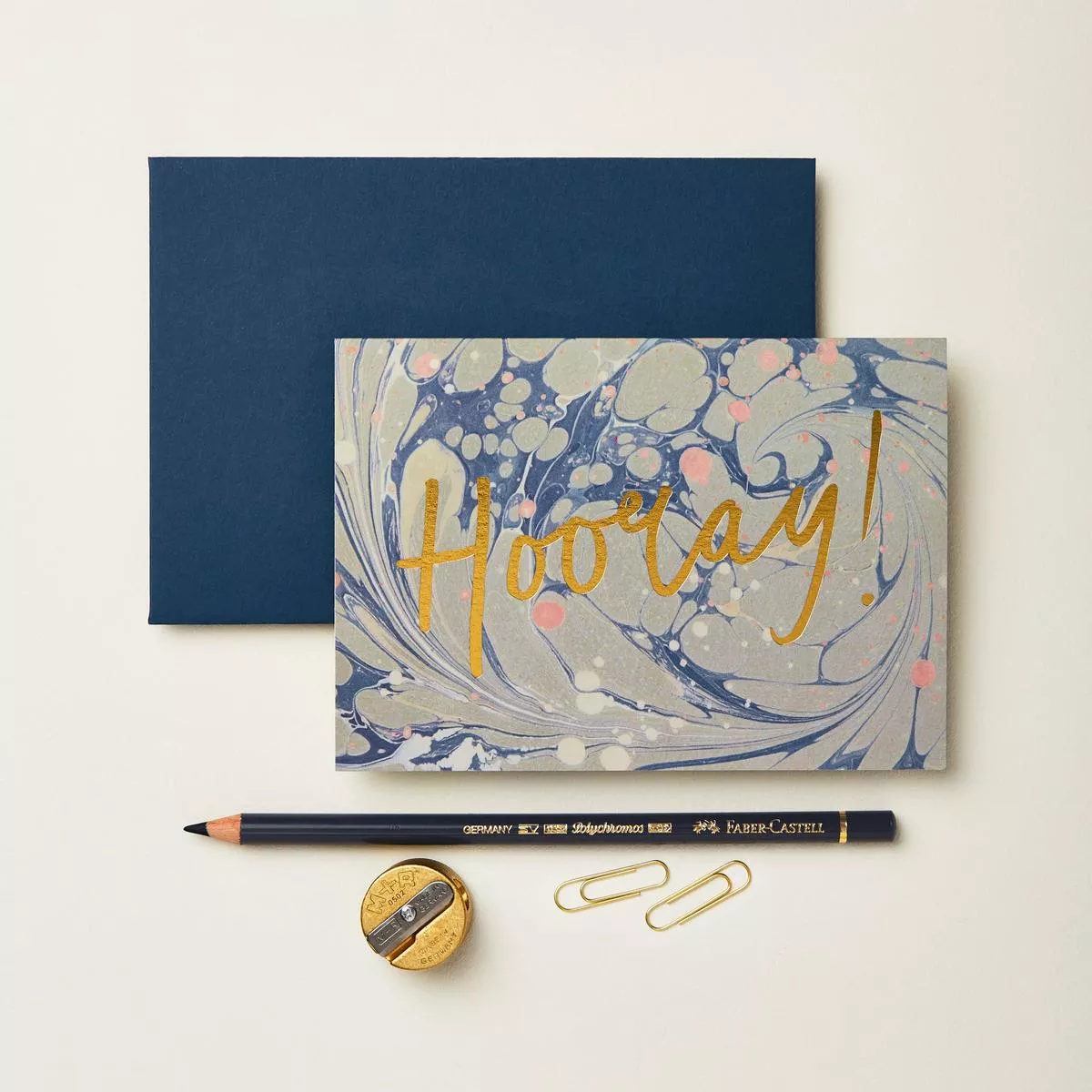 ’Hooray ’ Blue Marble Greetings Card