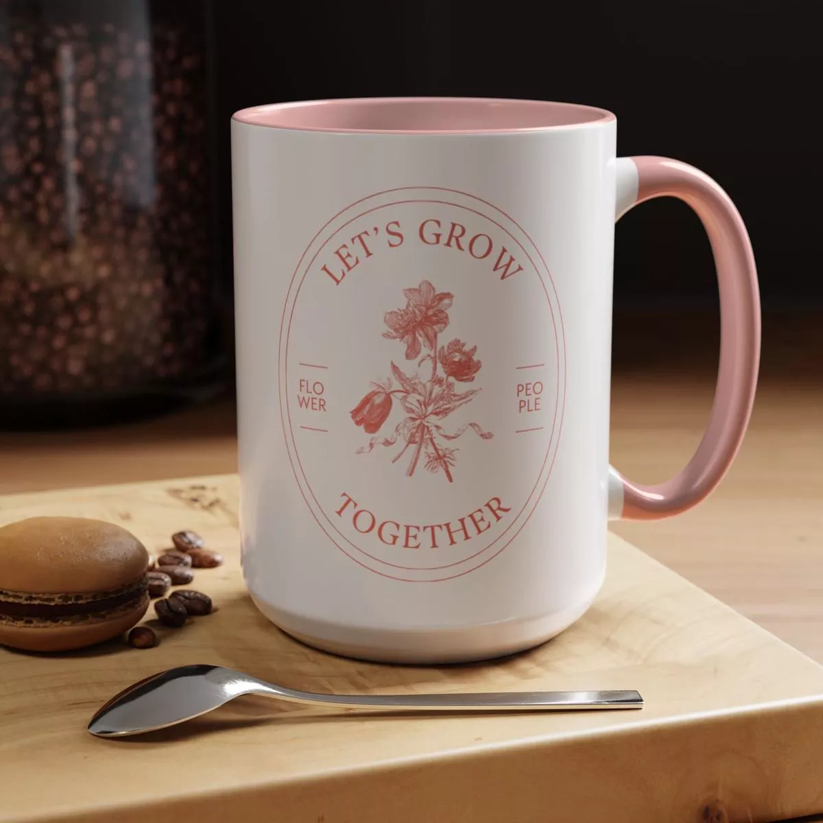 ”Lets Grow Together ” Flower People 15oz Accent Coffee Mug