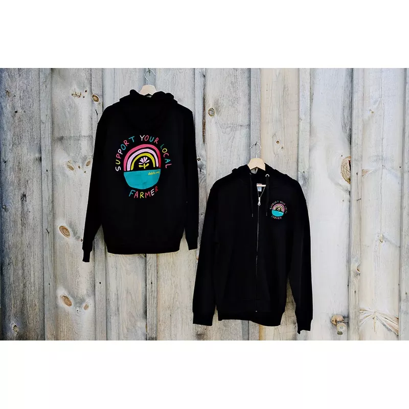 “Support Your Local Farmer” Dahlia May Zip Up Hoodie (New)
