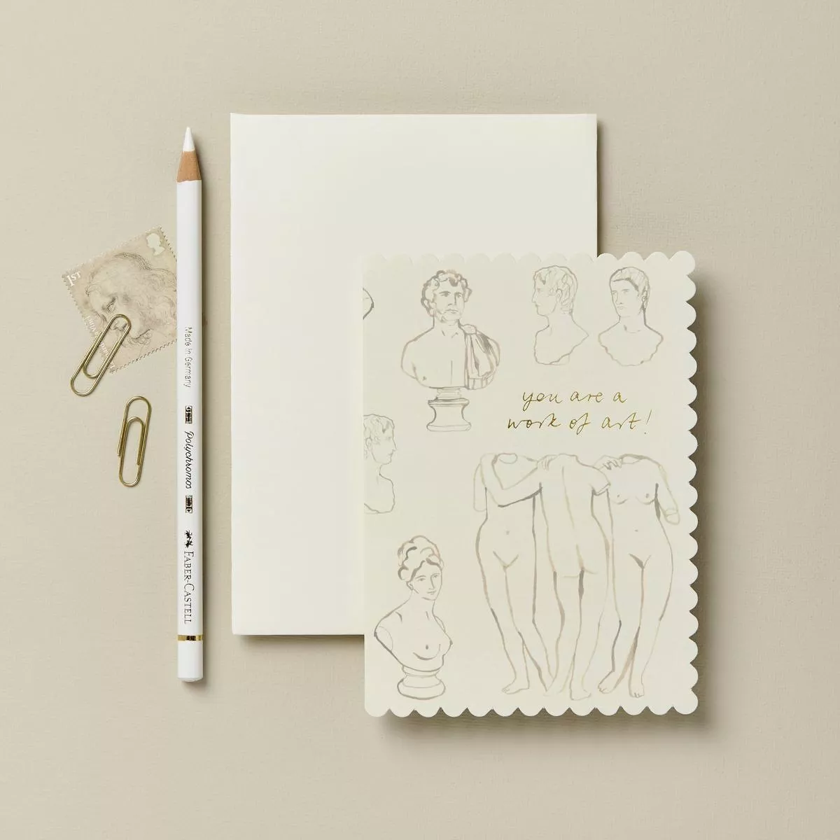 ’You Are A Work Of Art ’ Statues Greetings Card